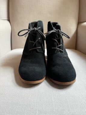 Toms Black Suede Lunata Ankle Bootie
